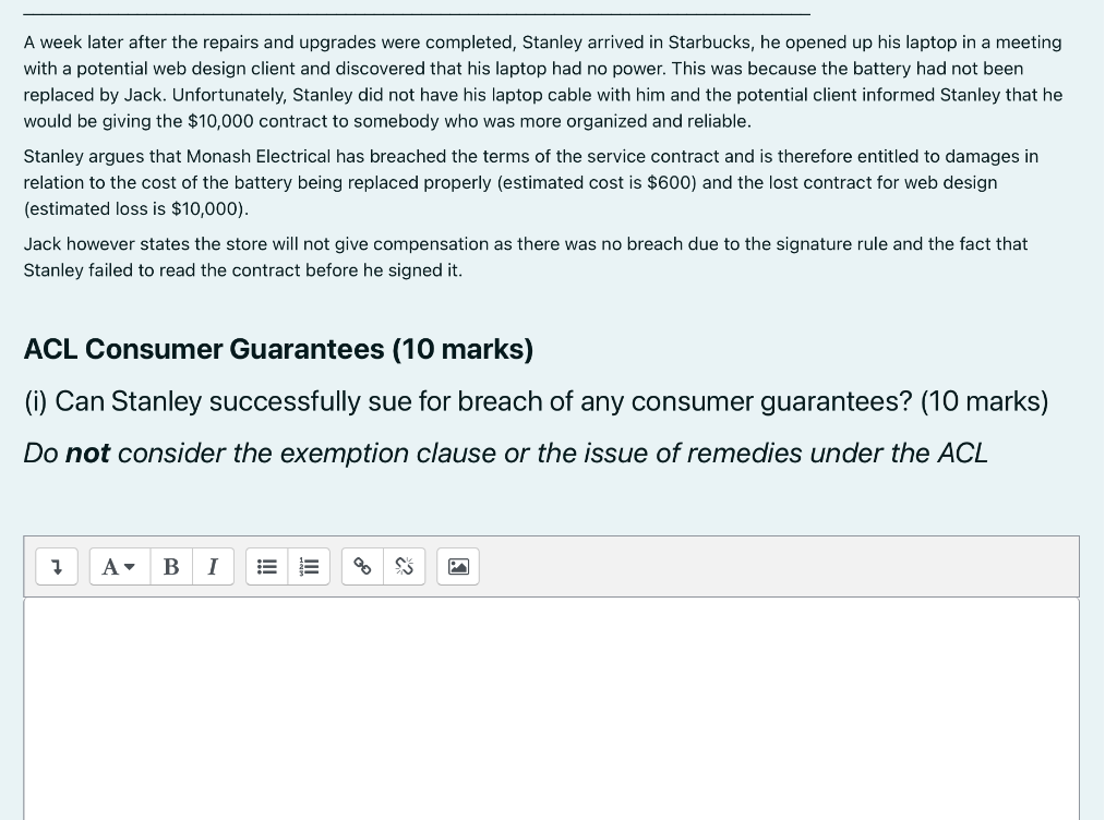 Common Law Terms Problem for Question 1 and 2:
