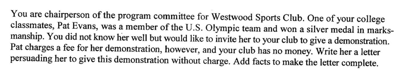 Using the Scenario below, write a persuasive