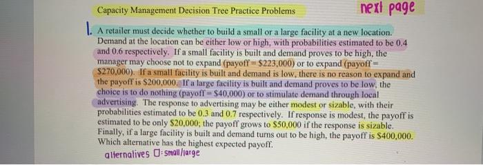 Capacity Management Decision Tree Practice