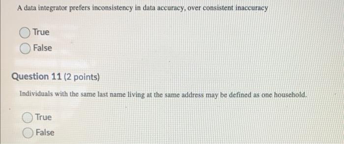 A data integrator prefers inconsistency in data