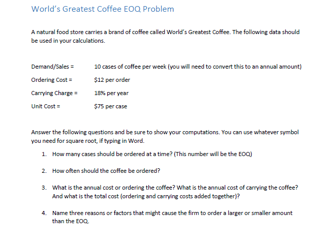 Assignment notes: Answer the following questions