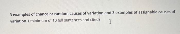 please answer this question? 3 examples of chance