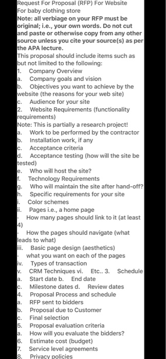 c. a. e. Request For Proposal (RFP) For Website