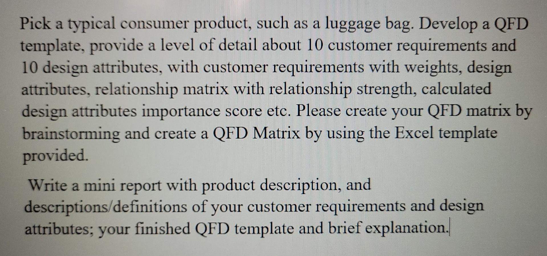 help Pick a typical consumer product, such as a