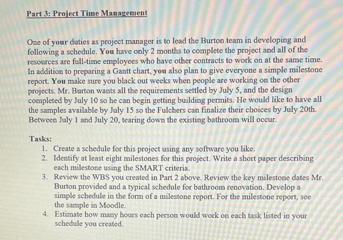 project management case study Part 3: Project