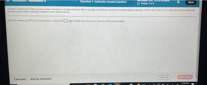TOMMI Homework Question 1. Instructor created
