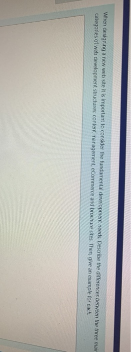 When designing a new web site it is important to