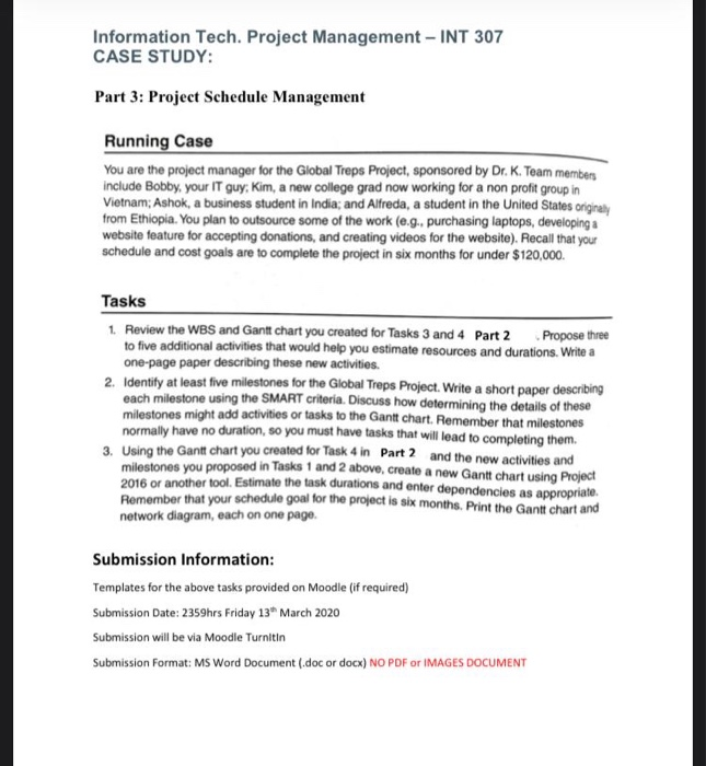 Information Tech. Project Management - INT 307