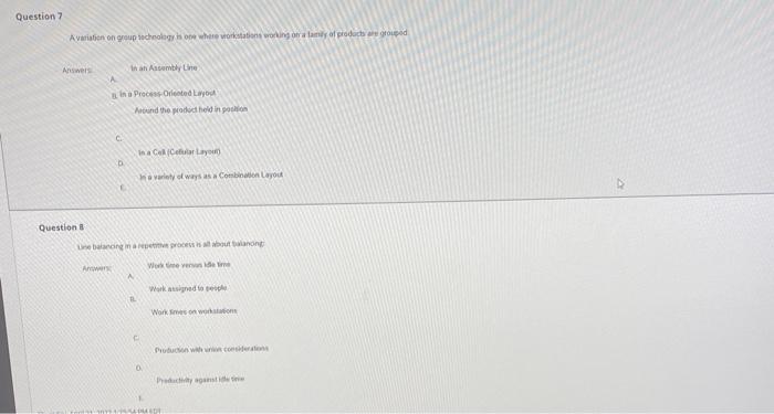 Question 1 A process technology that having rapid