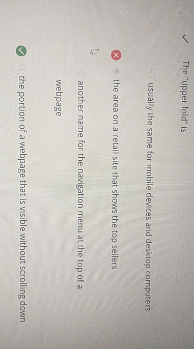 > The "upper fold" is O usually the same for