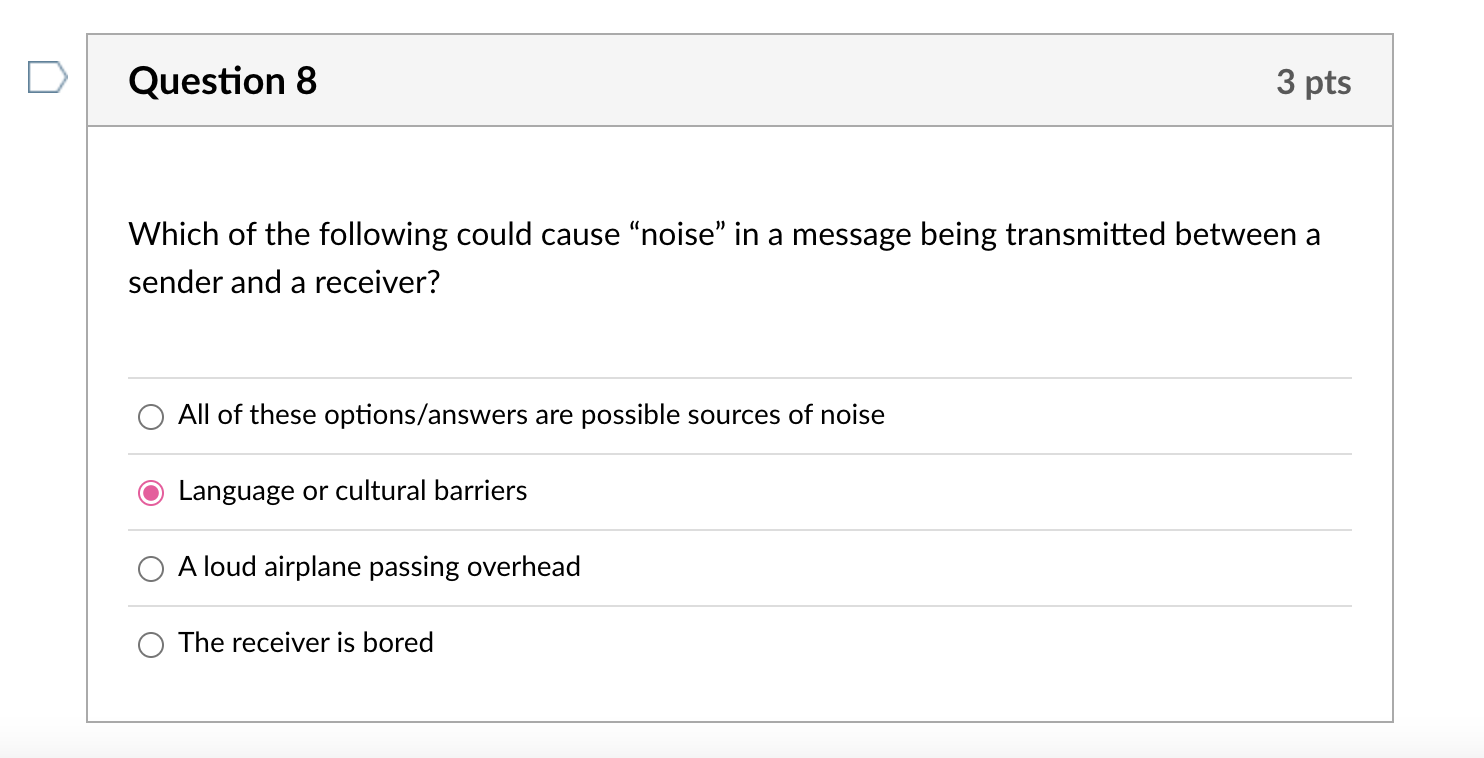 Question 8 3 pts Which of the following could
