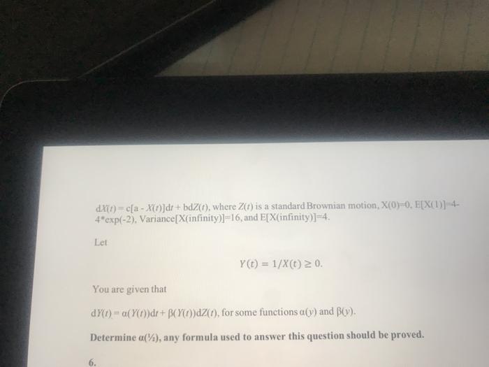 dXD) - C[a - XO}dr + bdzo, where Z() is a