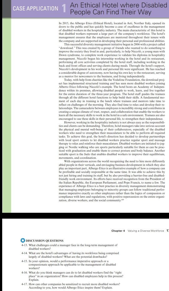 CASE APPLICATION 1 An Ethical Hotel where