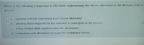 Which of the following is important in