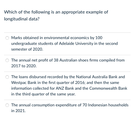 Which of the following is an appropriate example