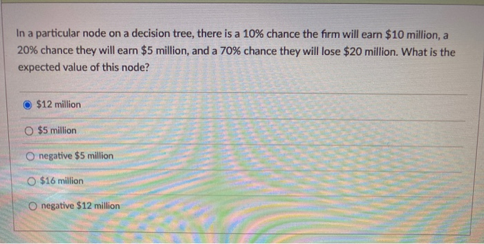 In a particular node on a decision tree, there is