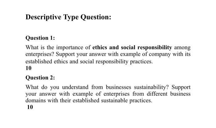 Plz do asap i much needed this Descriptive Type