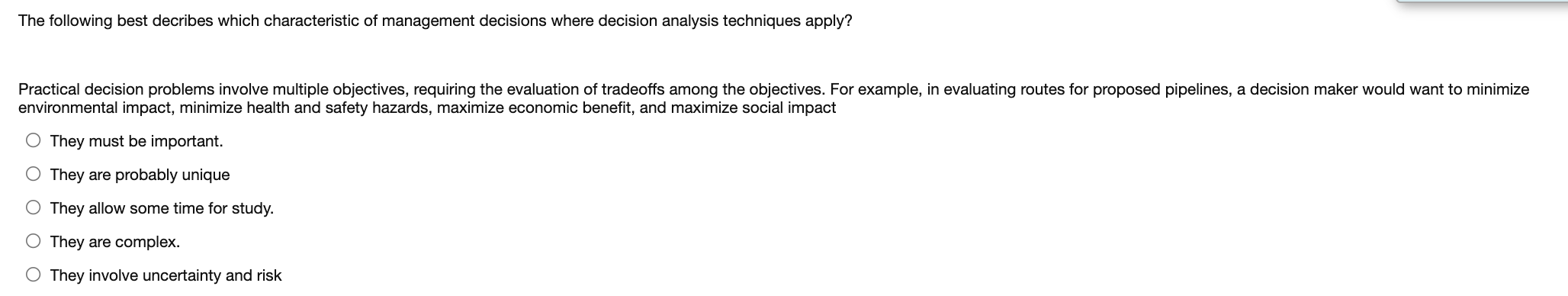 The following best decribes which characteristic