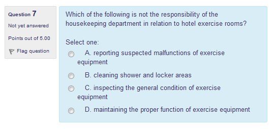 Question 7 Which of the following is not the