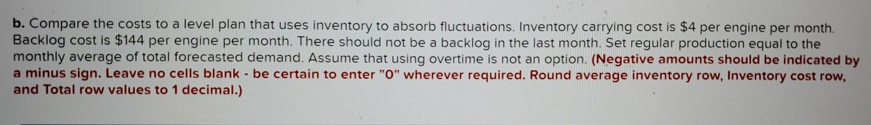 only question b, first chart is filled out and