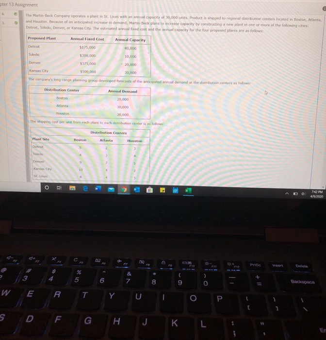 er 13 Assignment The Martin Beck Company operates