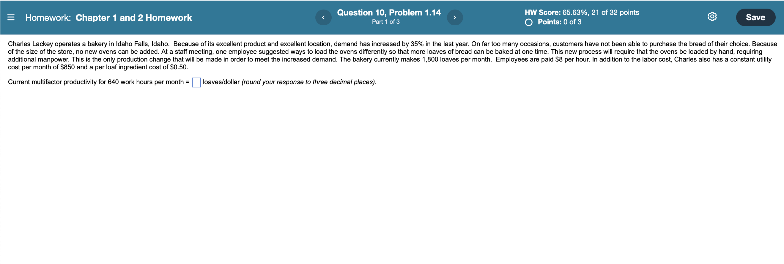 Homework: Chapter 1 and 2 Homework Question 10,