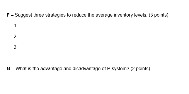 Answer E,F, and G ONLY PLEASE Question 6 - The