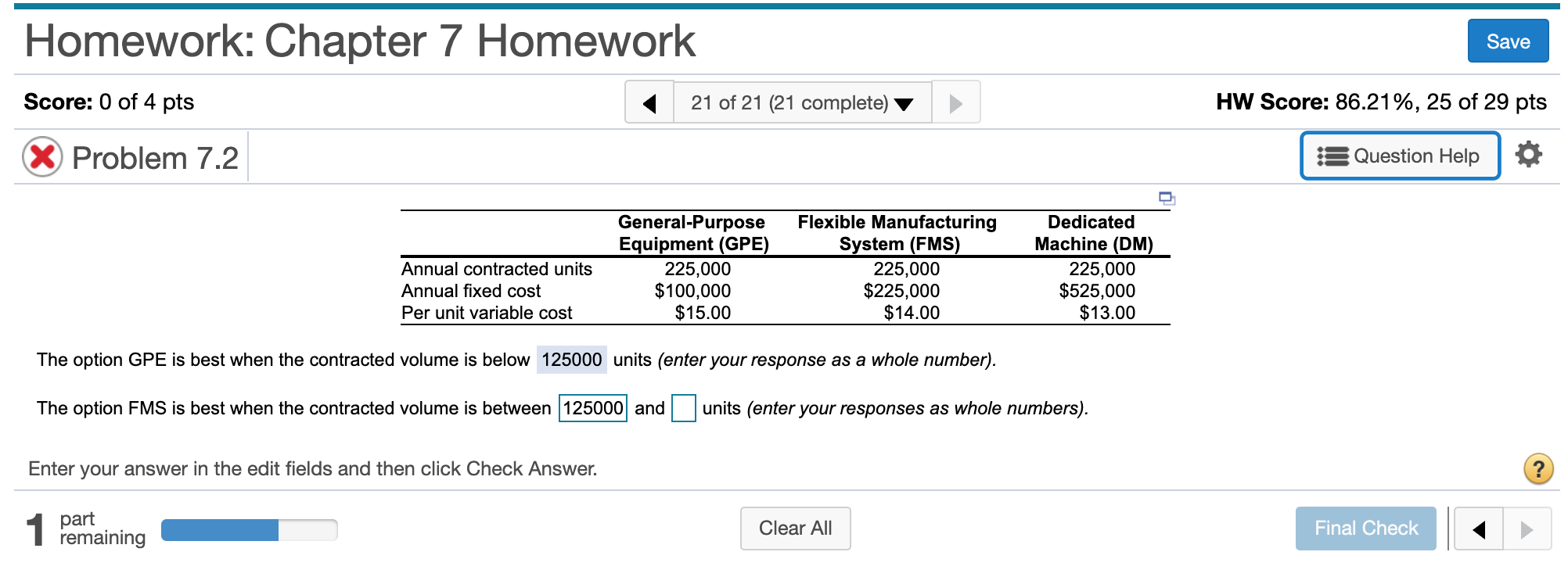 Please solve Homework: Chapter 7 Homework Save
