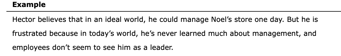 Example Hector believes that in an ideal world,