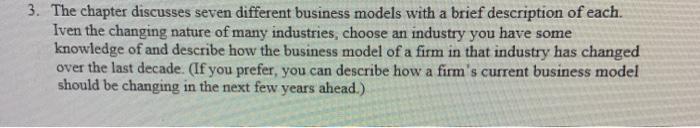 3. The chapter discusses seven different business