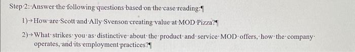 Step 2: Answer the following questions based on