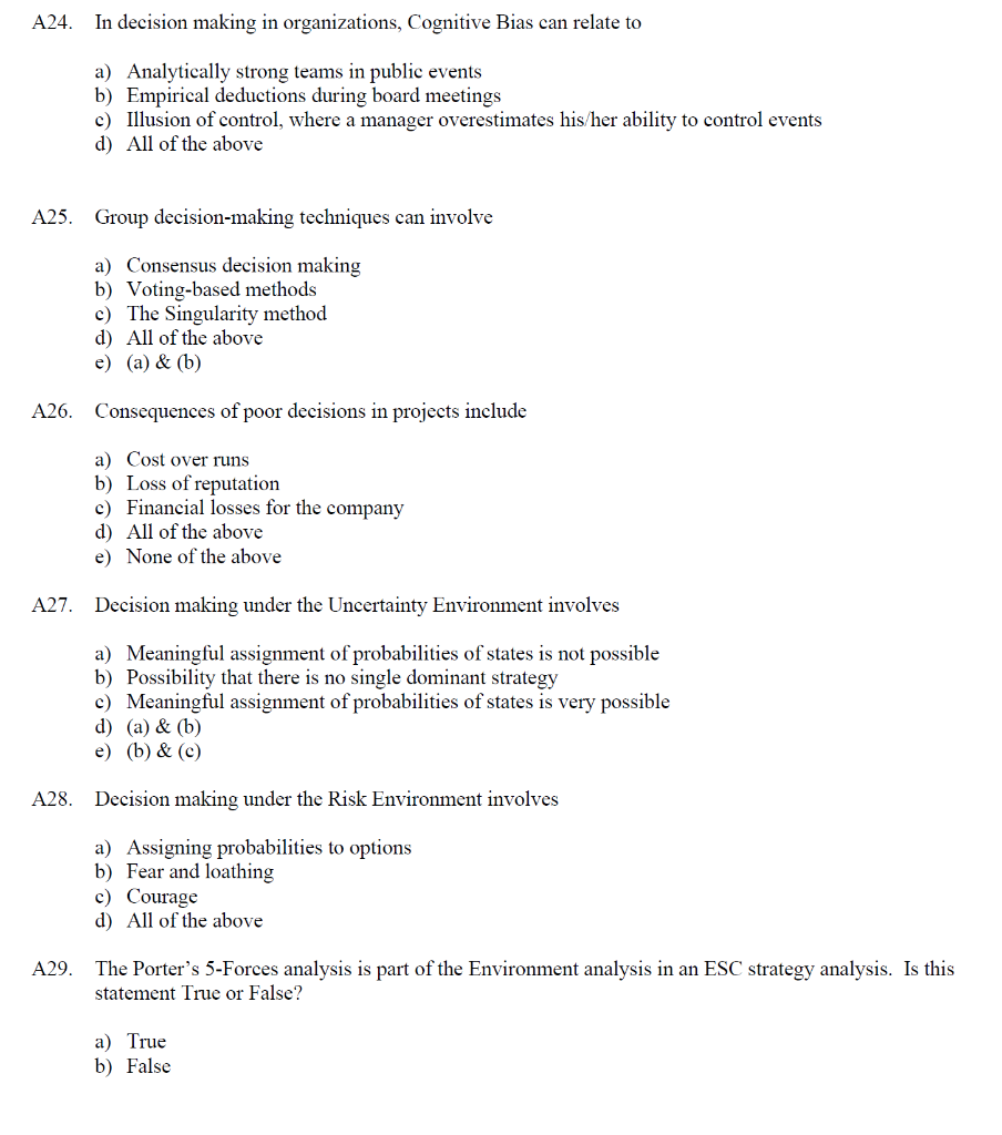 No need to explain, only correct options. Thanks