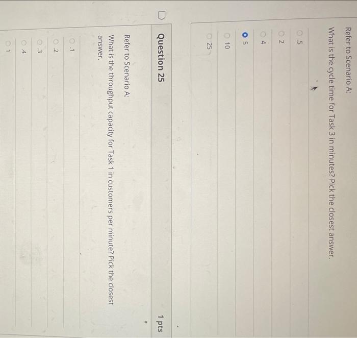 Scenario A: Suppose you are given the following