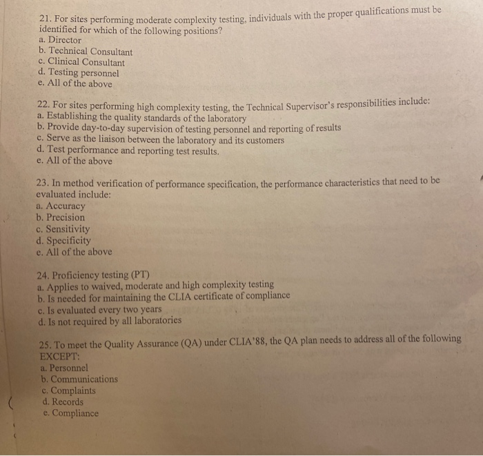 21. For sites performing moderate complexity