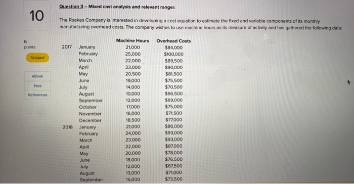 Question 3 - Mixed cost analysis and relevant
