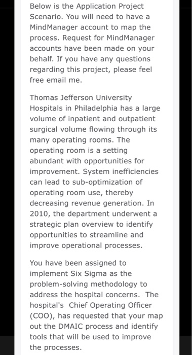 Below is the Application Project Scenario. You