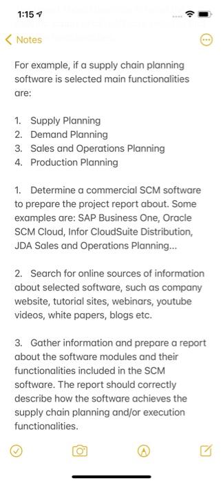 1:157 Notes Supply chain software is classified