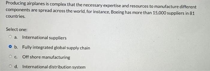 Producing airplanes is complex that the necessary