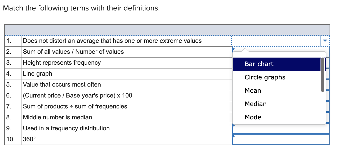 Match the following terms with their definitions.