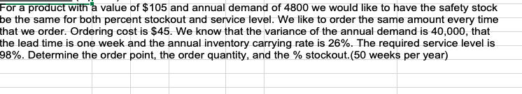 For a product with a value of $ 105 and annual