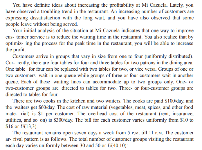 a. create a promodel simulation for present