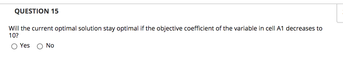 The sensitivity report provided below was