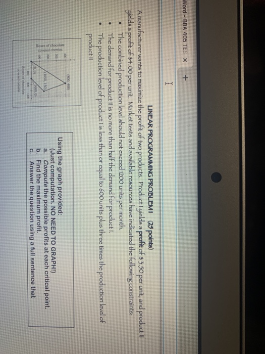 pls help + - BBA 405 TES X I LINEAR PROGRAMMING