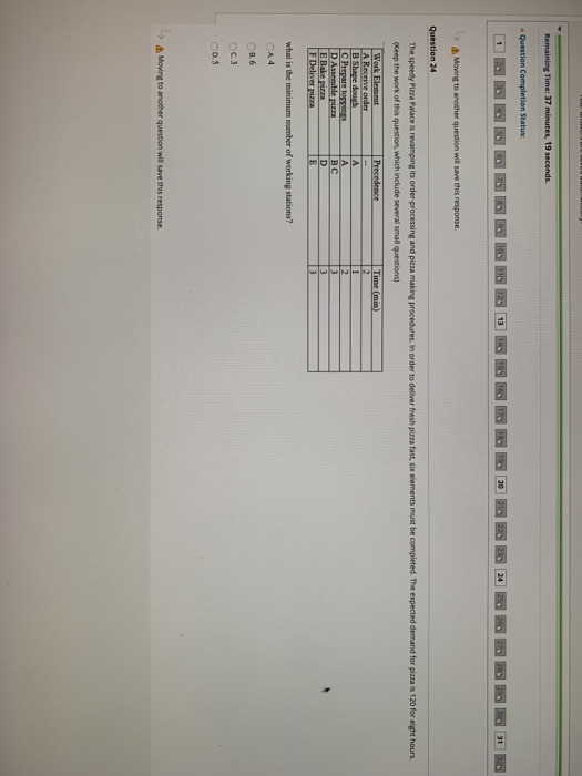 Remaining Time: 37 minutes, 19 seconds. Question