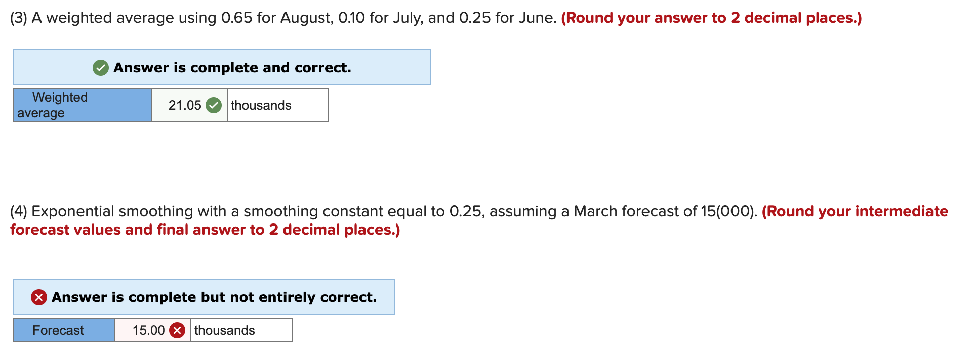 PLEASE include formulas on excel, including