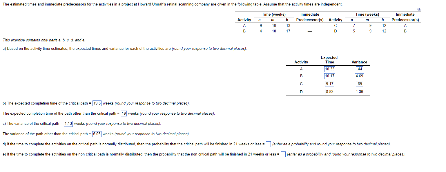 This exercise contains only parts a,b,c,d, and e.