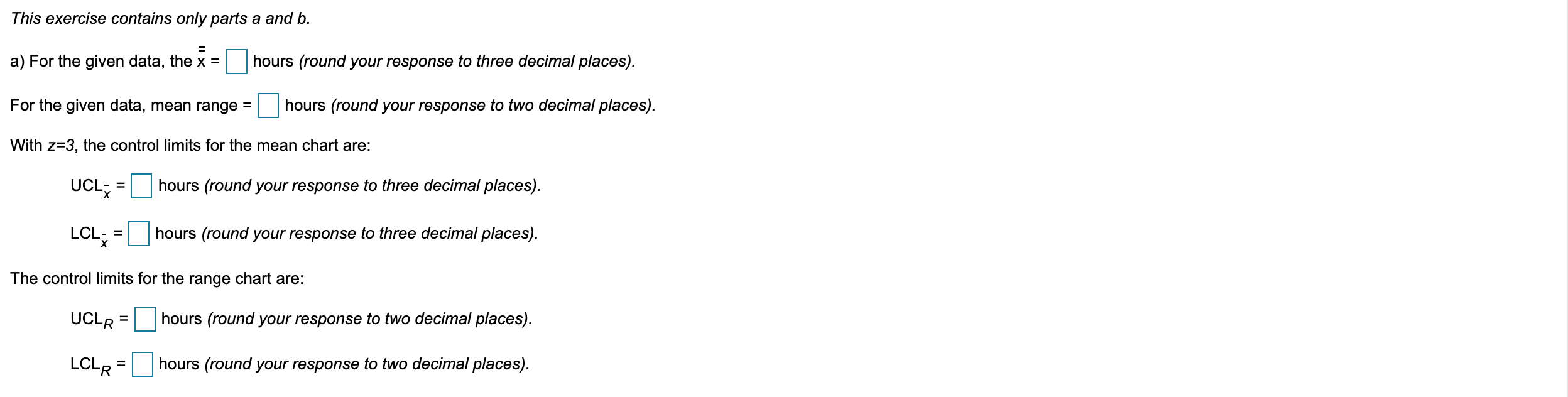 Refer to Table 56.1 - Factors for Computing