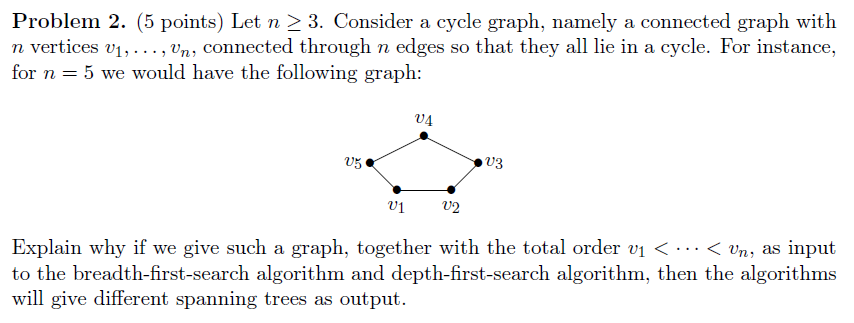 Problem 2. (5 points) Let n > 3. Consider a cycle