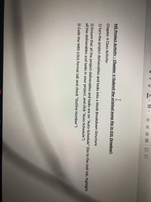 project management 2 . I MS Project Activity -