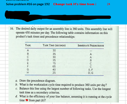 Solve problem #16 on page 192 Change task H's